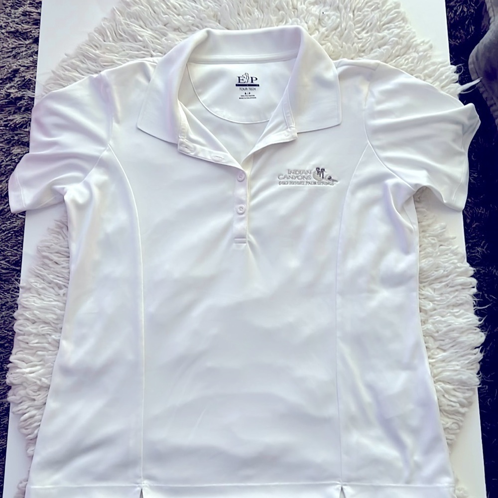 Ladies EP Tour Tech White button-down Golf Polo! Classic!ποΈββοΈβ³οΈ - Picture 2 of 8